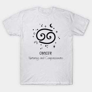 Cancer Personality Black Text T-Shirt